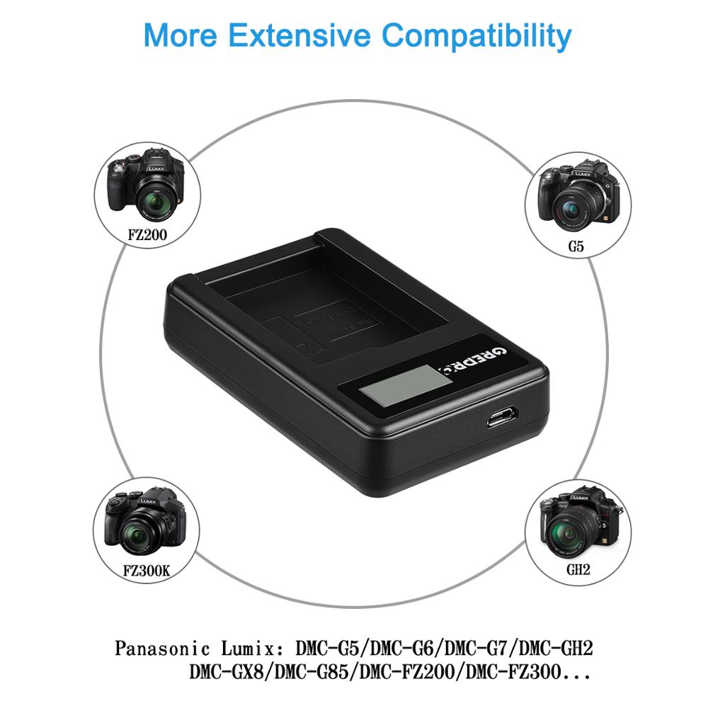 1500mAh DMW-BLC12 DMW BLC12 DMW-BLC12E Battery+ LCD Charger for Panasonic Lumix DMW-BLC12PP, FZ200, G5, G6, G7, GH2, GX8, FZ1000