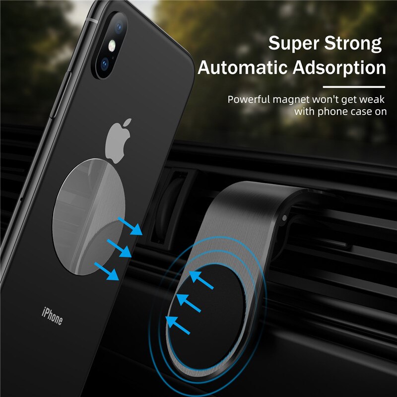 Tomada de ar do carro gps suporte fixo, adequado para o telefone celular do iphone, simples e belos suportes de telefones de carro magnético