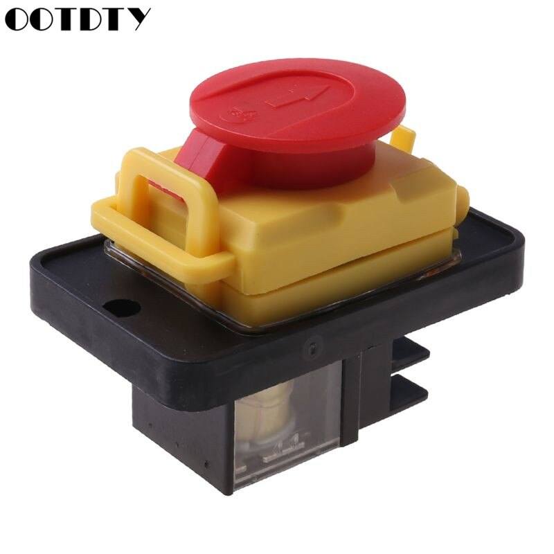 KJD12 250V 4Pin Waterproof Magnetic Start Stop No Volt Release Pushbutton Switch