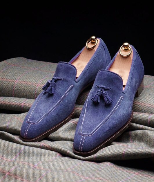 Herenschoenen lage hak franje schoenen nette schoenen brogue schoenen lente enkellaarsjes vintage klassiek mannelijk casual  yk294: Blauw / ' 47