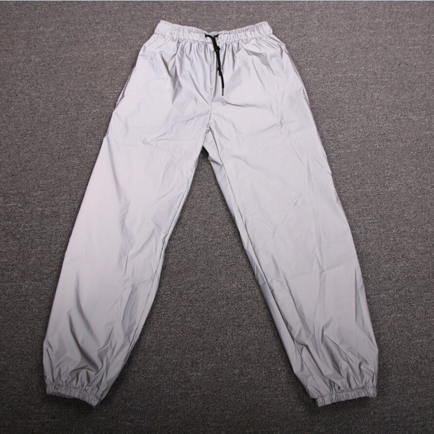 Dropshipper hip hop herr reflexbyxor joggingbyxor herr träningsbyxor streetwear fritids nattljus reflexbyxor för par