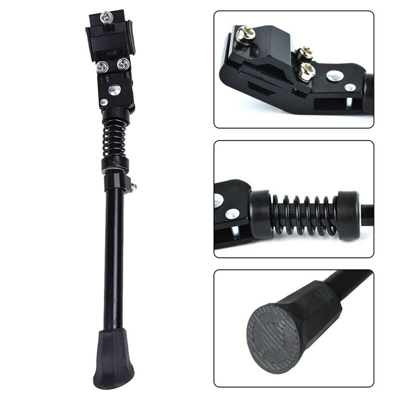Aluminum Alloy Bicycle Kickstand Adjustable Bike Kick Stand Cycle Prop Duty Heavy Foot Rubber Mountain Bicycle Parts