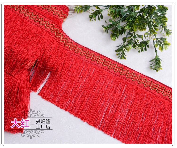 12Yards Gordijn Sofa Decoratie Lace Trim Diy Accessoires Kwastje 15Cm Breed: Red