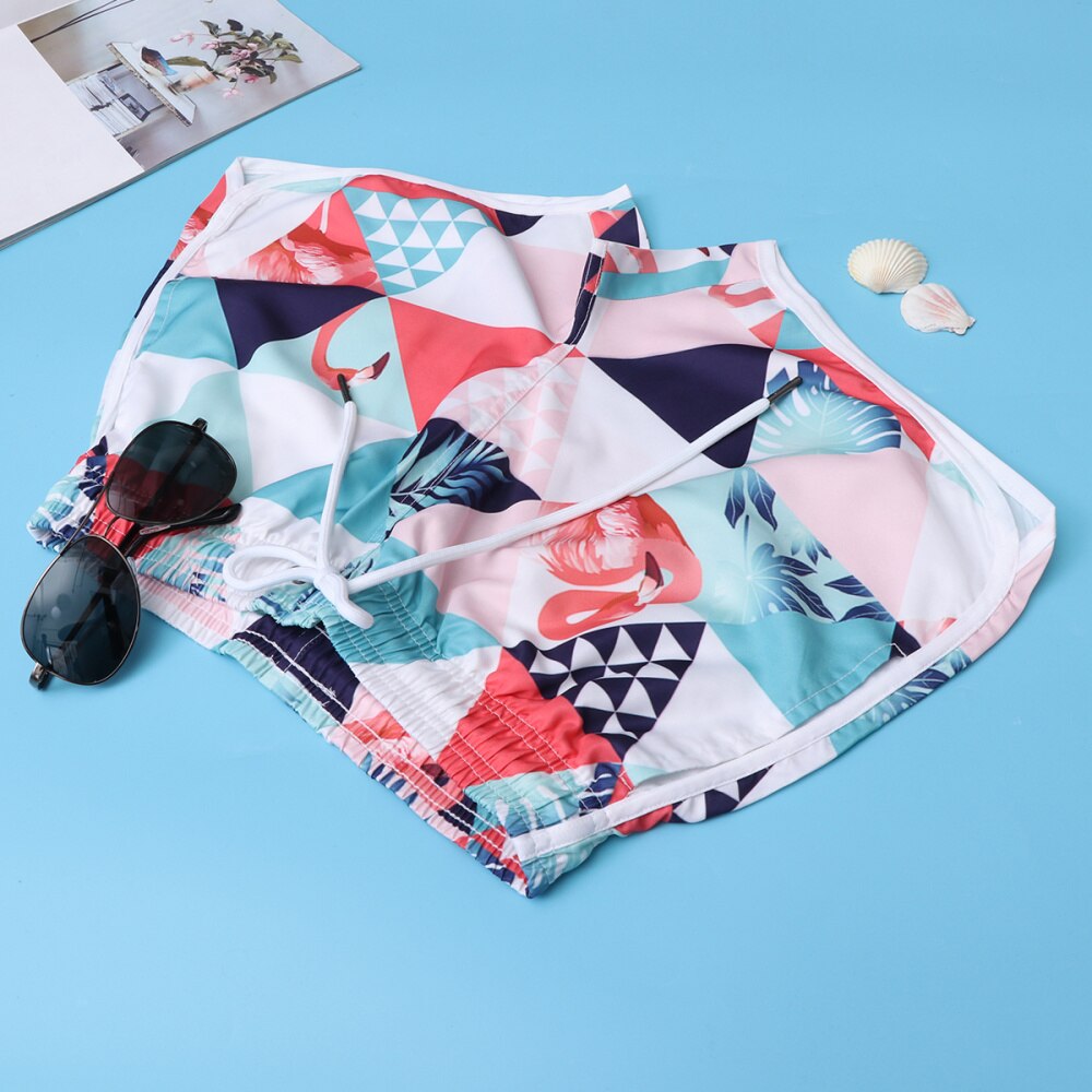 Schnelltrocknende, gemusterte badeshorts, sommershorts, badehosen, strandbekleidung – größe m