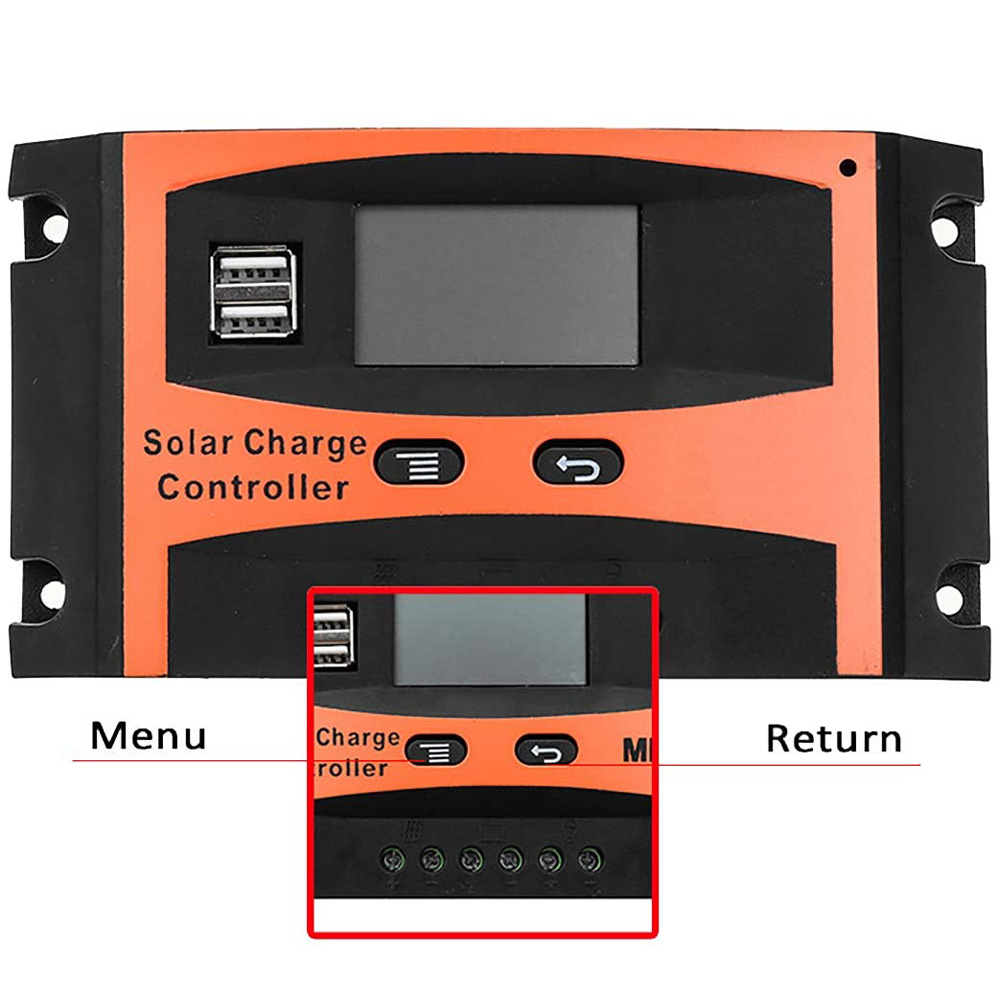 Solar Charge Controller 12V 24V 20A 30A Solar Panel Regulator Inverter LCD Display for Gel Sealed Flooded and Lithium Battery.