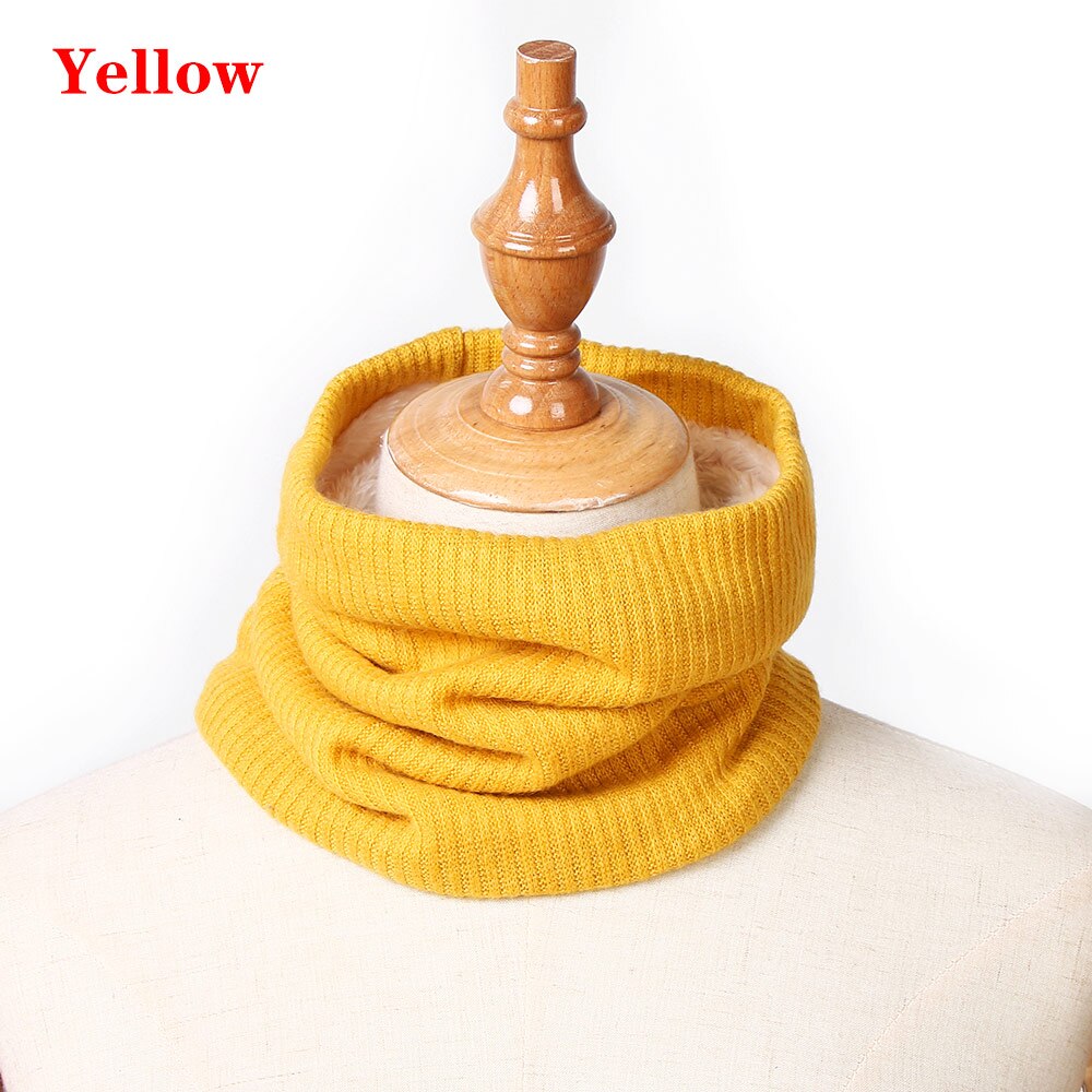 1 PC Bonito Algodão Bebê Inverno Neck Warmer Anel Scarf Crianças Meninas Meninos De Malha De Lã O-Lenços Cor Sólida crianças Quente Baixada: Amarelo