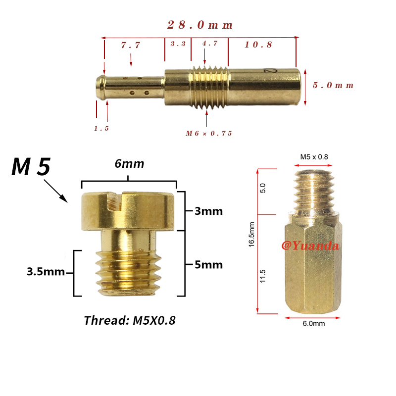Motorcycle Carburetor Main Jets Slow Pilot Jets Kit for PWK Keihin OKO PWM CVK FCR Carbs Carburetter Set Injectors Nozzle