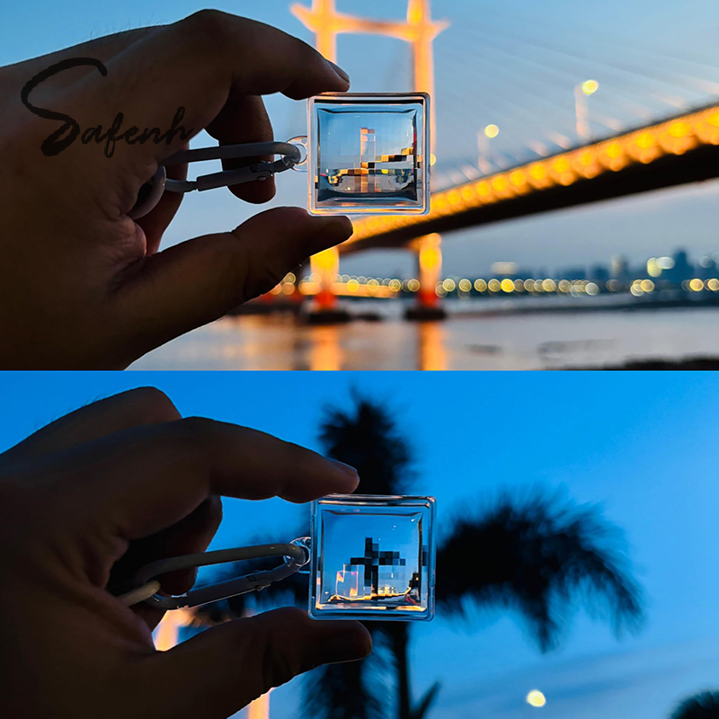 Acryl blanco pixelfilter sleutelhanger creatieve helder frame sleutelhanger paar verjaardag afstuderen tas hanger DIY accessoires