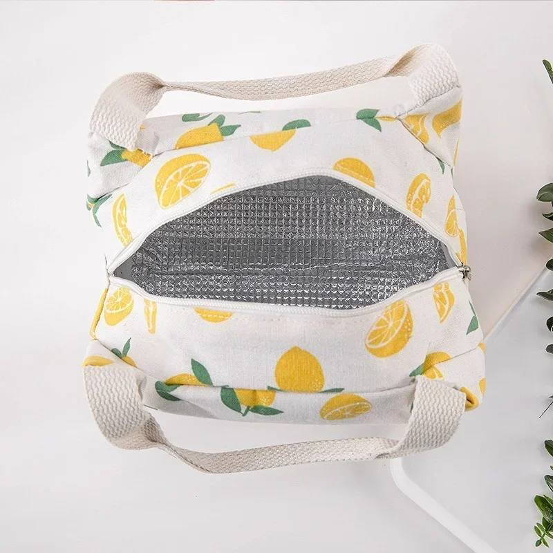 1-delige schattige fruitlunchtas voor vrouwen Draagbare geïsoleerde lunch thermische tas Bento-zakje Lunchcontainer Schoolvoedselzak
