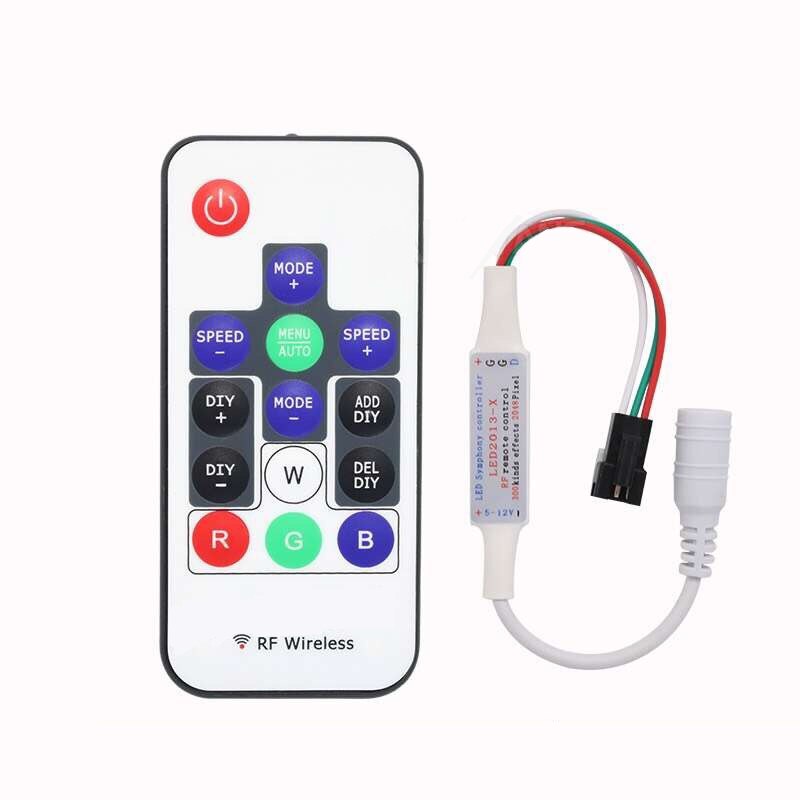 LED Strip WS2812B WS2811 Controller Remote DC 5V 12V DIY WS2812 WS2811 Pixel Controller Remote 14KEY 17key DIY RF LED Controller