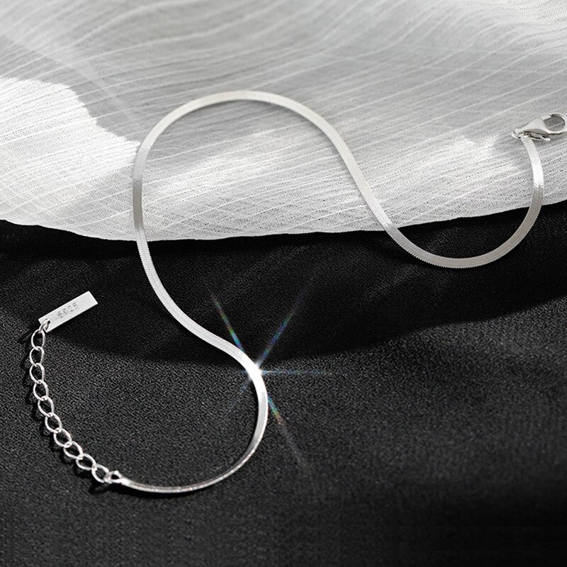 Evimi 925 sterling silber fußkettchen für damen, trendiger anhänger, schlichte schlangenknochenstruktur, partyschmuck