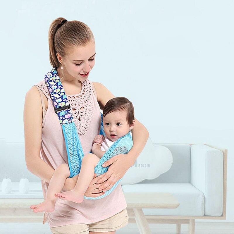Mesh baby wrap åndbar baby slynge behagelig nyfødt spædbarn babyholder bæretaske tilbehør 3-24 måneder