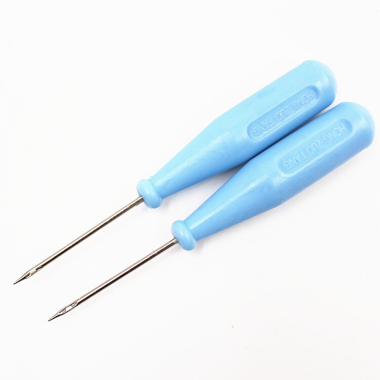 Canvas Shoes Repair Threader Stitch Needle Wooden Handle Punch Steel Awl Hole Maker Cone Leather Craft Sewing Supplies 5pc/lot: Mottled