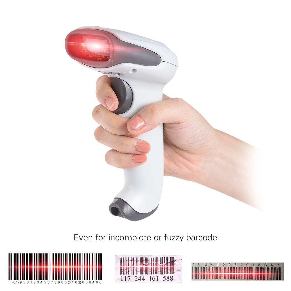 Wireless Handheld Barcode Bar Code Scanner Reader for Supermarket Library Express Company Retail Store Warehouse