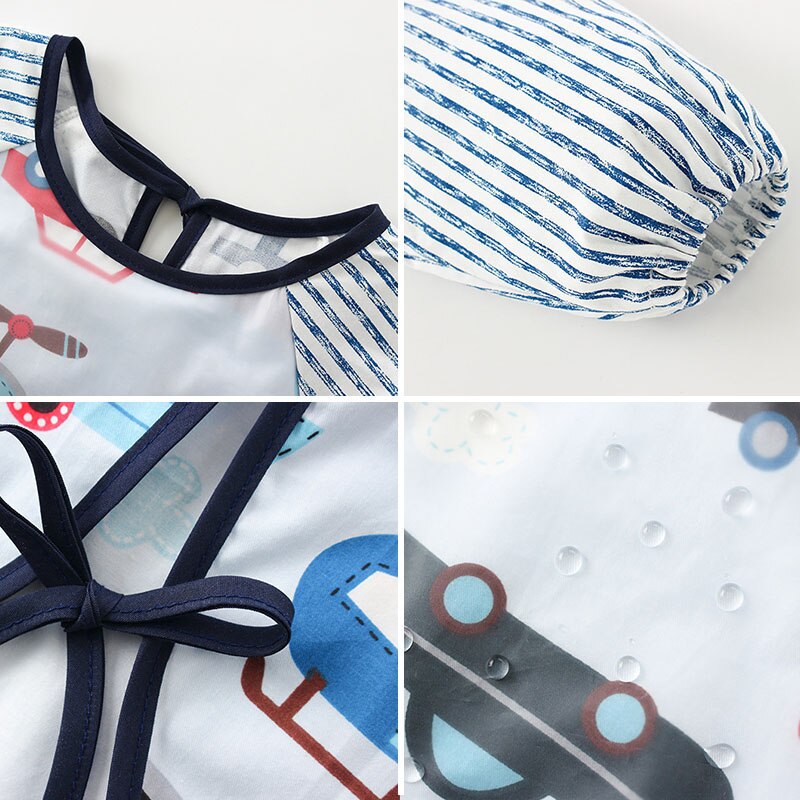 Bavoirs imperméables à manches longues pour bébé, mignon, imprimé lapin, dessin animé, tablier d'alimentation pour enfant en bas âge, fille et garçon