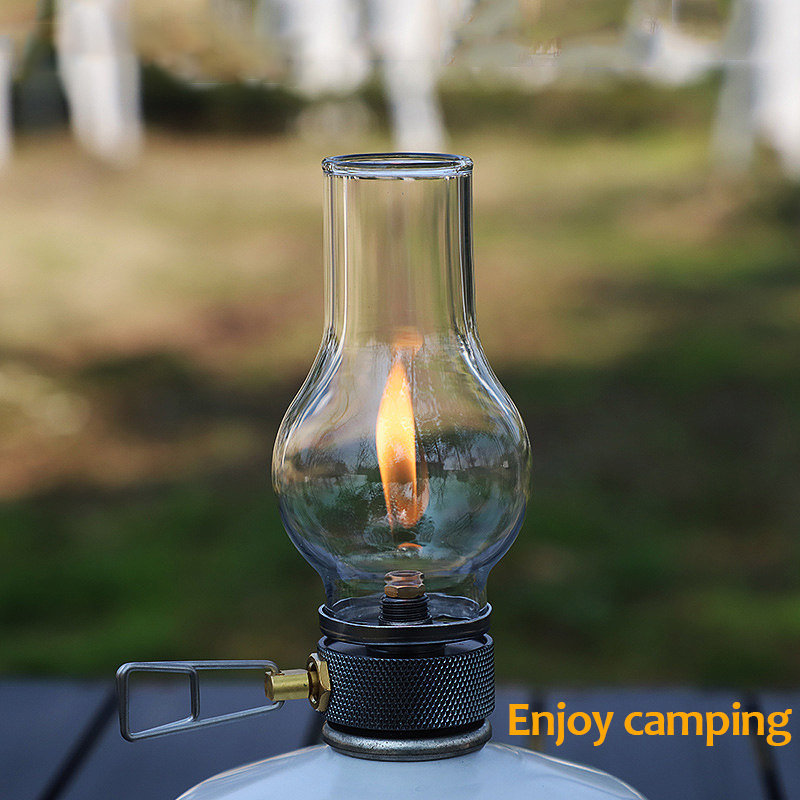 Lámpara de vela de Gas portátil para acampar, luz compacta de Gas butano, uso en exteriores para acampar, pescar, Picnic, luz nocturna, lámpara de Gas