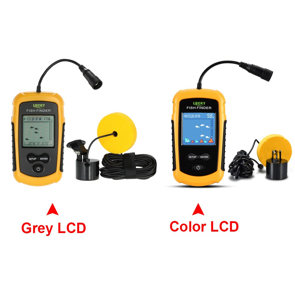 GLÜCK FF1108-1/FFC1108-1 Fisch Finder Alarm 100M Tragbare Sonar LCD Fisch Finder Angeln locken Echolot Angeln Finder