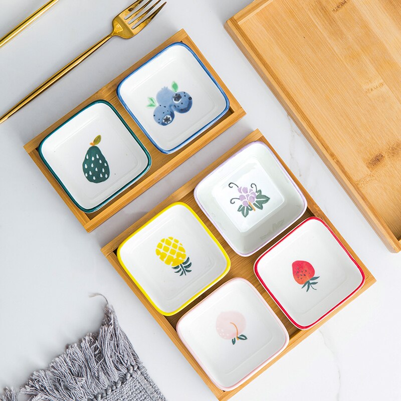 Plaat Keramiek Combinatie Fruit Sala Snack Snoep Schotel Houten Serveerschaal Huishouden