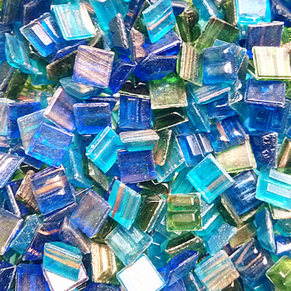 Multicolor Glass Mosaic Tile Square Mosaic Tiles DIY Arts Crafts Making Material: 14