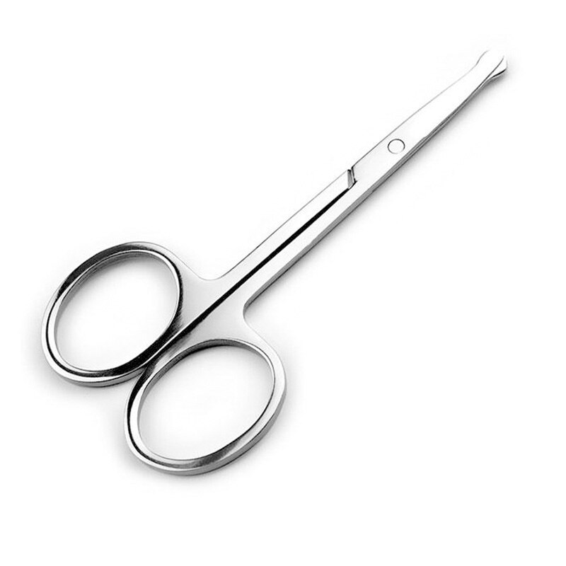 Makeup Scissors Ladies Eyebrows Small Scissors Stainless Steel Round Head Cut Nose Hair Scissors Male Shaved Nose Hair Trimmer