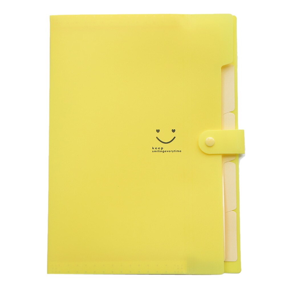 A4 Bestand Document Bag Pouch Bill Map Houder Organizer Fastener Kantoorbenodigdheden Verse Snoep Kleur Multi-layer Bestandsmap bestand: D