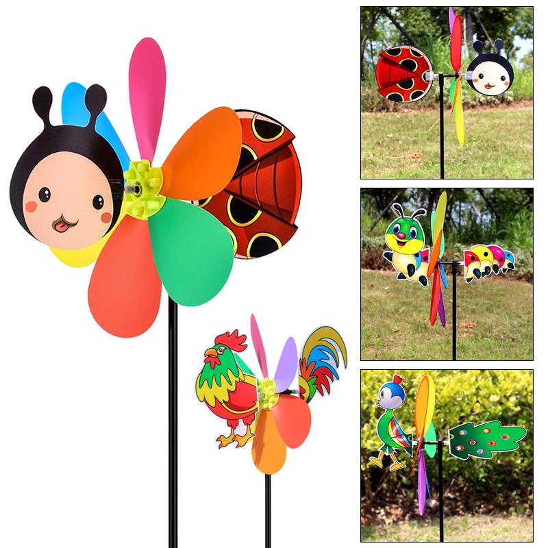 Plastic Wind Spinner Pinwheel Windmill Yard Insect Lawn Toy Outdoor 3D Beautiful