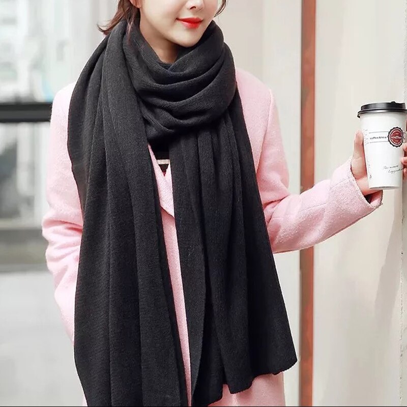 Estilo Simple Otoño Invierno mujer Lana escocesa bufanda mujer Cachemira bufandas chales largos abrigo manta dropshopping