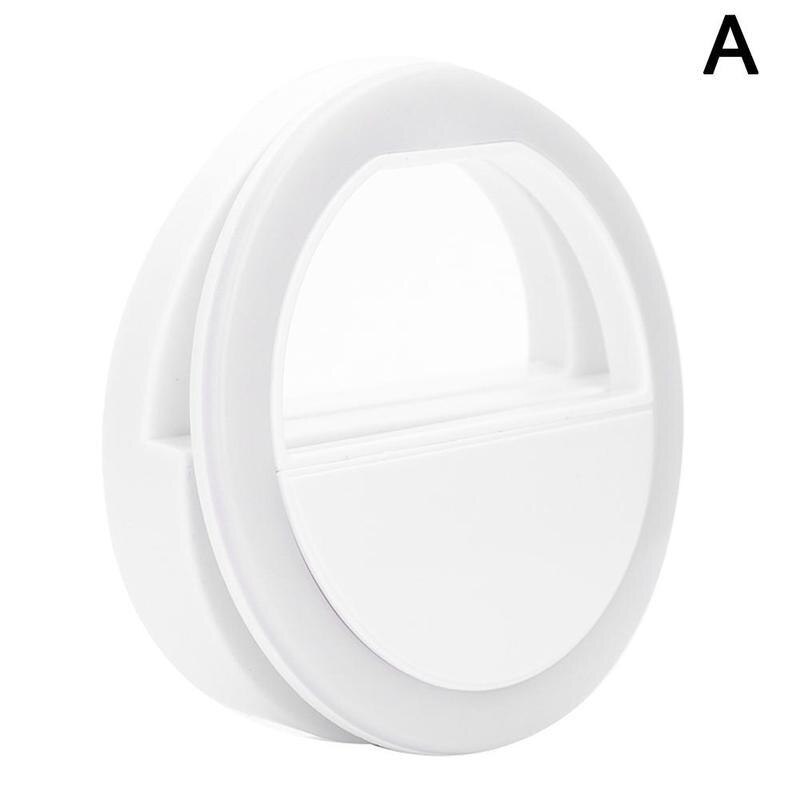 USB carga Selfie Flash portátil LED cámara de teléfono anillo de luz para fotografía Selfie luz de la noche Luz de vídeo para teléfono móvil: A