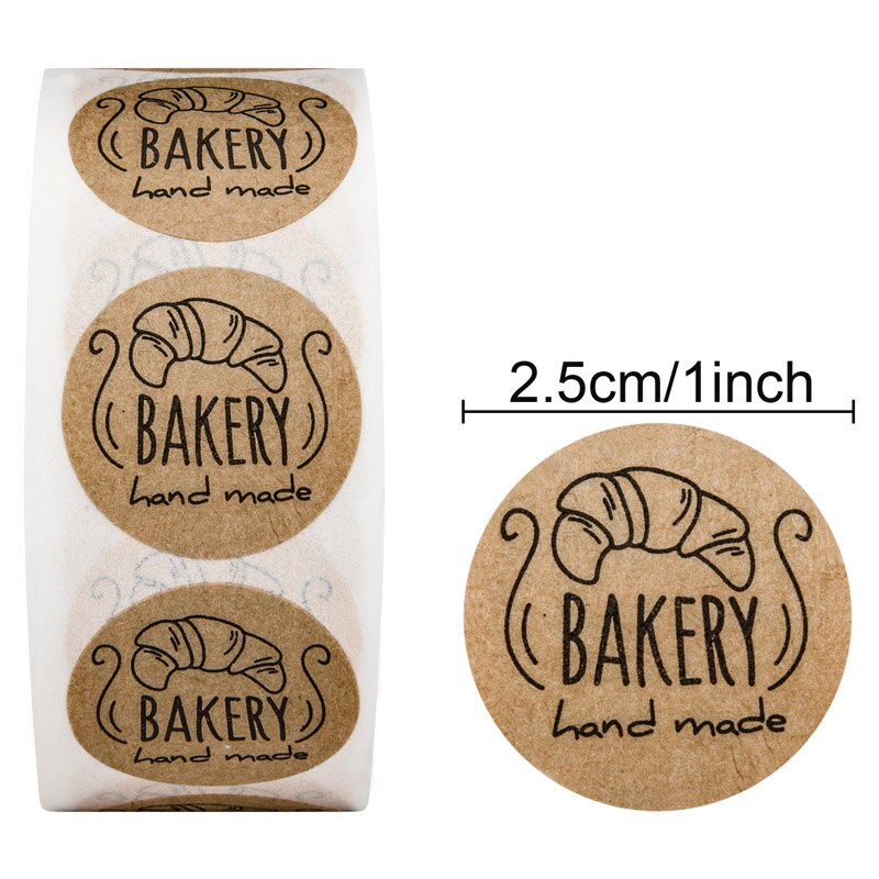 Hand Made Gebakken Met Liefde Sticker Handgemaakte Home Made Bakkerij Sticker Labels Voor Gebakken Voedsel Brood Cake Pakket Decor: 5