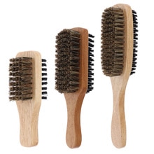 Cepillo para el pelo con cerdas de jabalí para hombre, cepillo ondulado de madera Natural para hombre, cepillo para peinado de barba para cabello corto, largo, grueso, rizado y ondulado