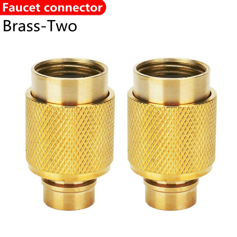 Zinc alloy Outdoor Garden Faucet Washing Machine Bibcock Garden Watering Hose Adapter Faucet Connector Mixer Watering Fitting: 2 X Brass adapter