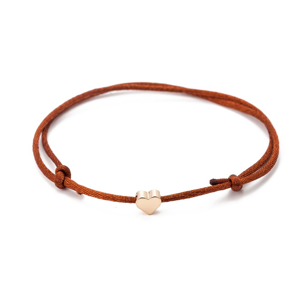 couleur or rouge coeur fil chaîne Bracelet pour femmes hommes à la main corde bijoux directe