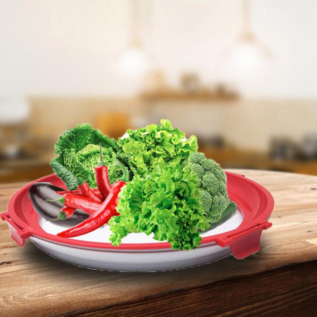 Clever Tray Food Plastic Preservation Tray Kitchen Food Fresh Keeping Storage Container Microwave Food Preservatio