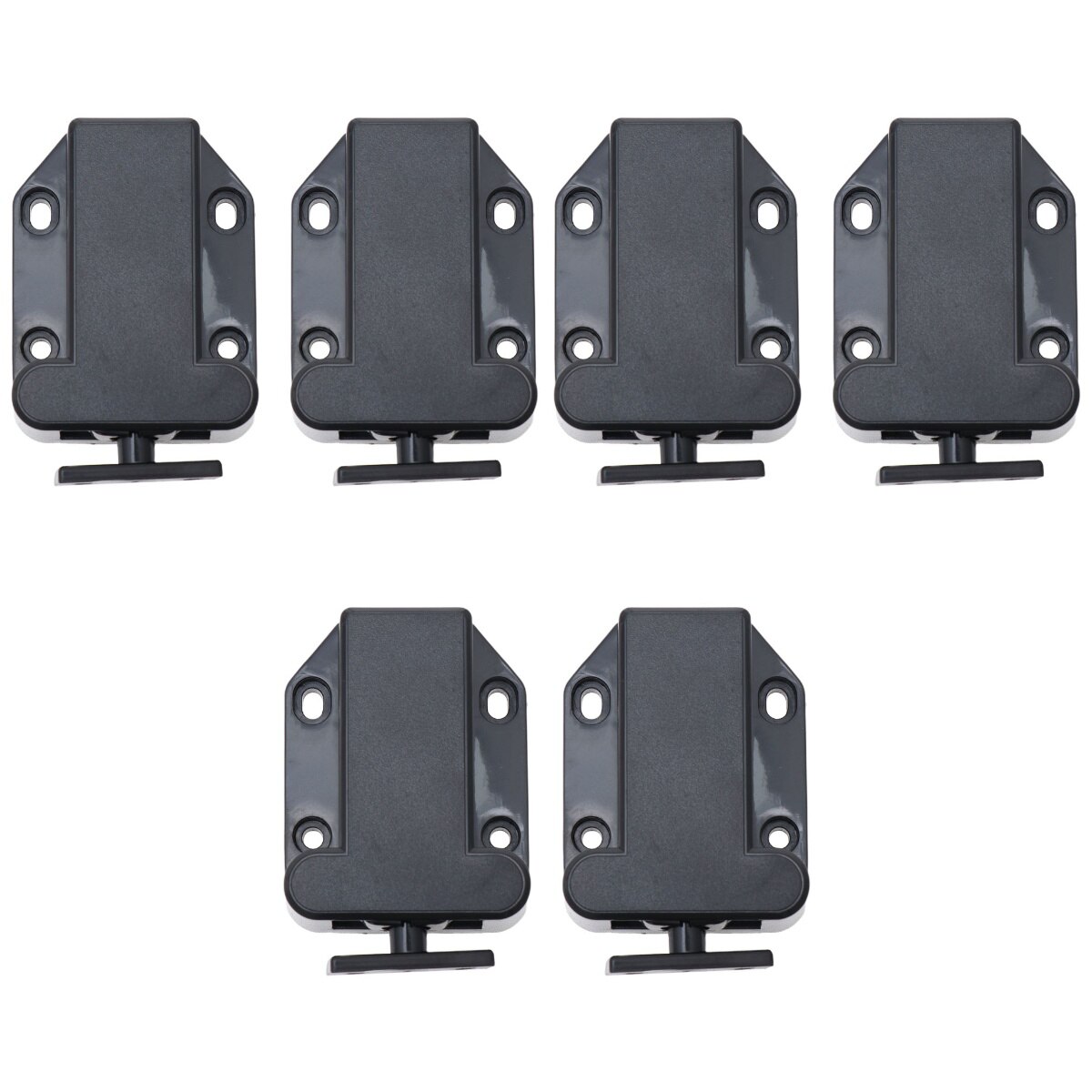 6 pcs Self-locking Door Catch Door Drawer Cabinet Catch Push To Open Device for Furniture Cabinet Cupboard (Black)