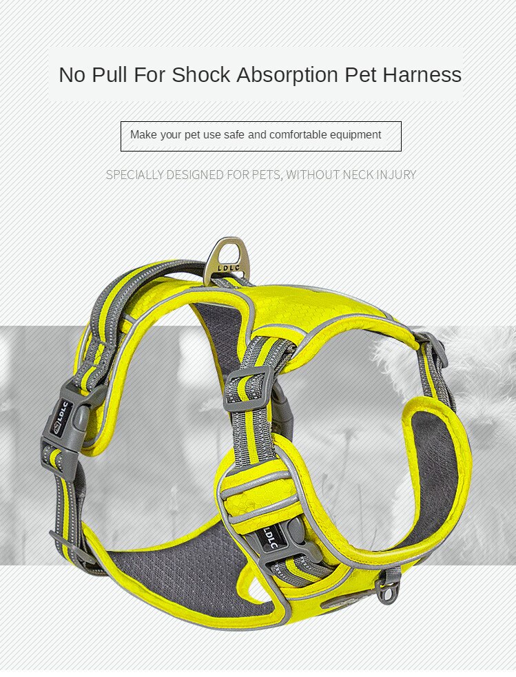 Heave Duty Dog Harness For Small Medium and Large Dog Reflective Retractable No Pull For Shock Absorption Dog Accessories