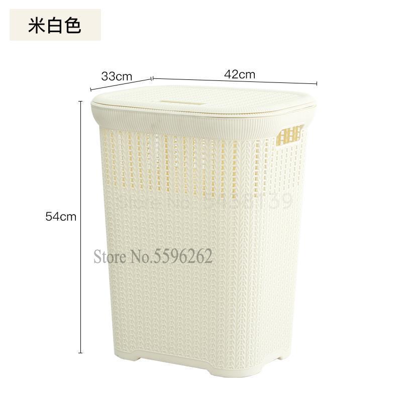 Extra large hamper plastic laundry basket laundry bucket dirty clothes tweezers rattan household bathroom dirty clothes: 54x33x42cm    3