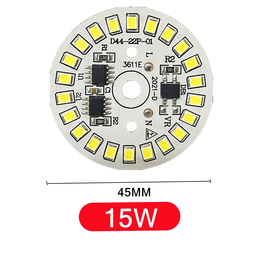 Puce LED pour ampoule 3W 5W 7W 9W 12W 15W SMD 2835 puces d'ampoule rondes LED perles lumineuses AC 220V-240V puce d'ampoule de projecteur d'éclairage: Blanc froid / 38W