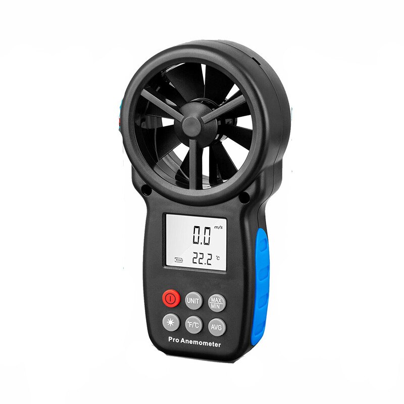 LCD Display Digital Anemometer Wind Speed Meter Air Flow Tester Meter Volume Ambient Temperature Humidity Measuring Tool