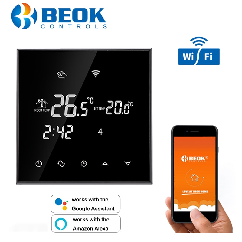 Beok 3A Water Floor Heating System Smart WIFI Thermostat Central Heating Wiring Centres Hub Controller Actuators for Gas Boiler: TGT70WIFI-WP