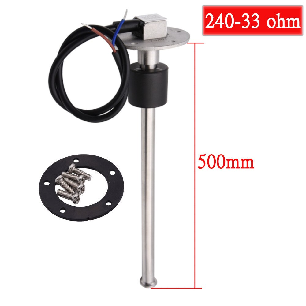 100/125/240/250/300mm 550mm 0-190ohm 240-33ohm jauges de niveau de carburant de voiture capteur de débit liquide ajustement jauge de niveau d'eau jauge de niveau d'eau 12V/24V: 500mm 240-33ohm
