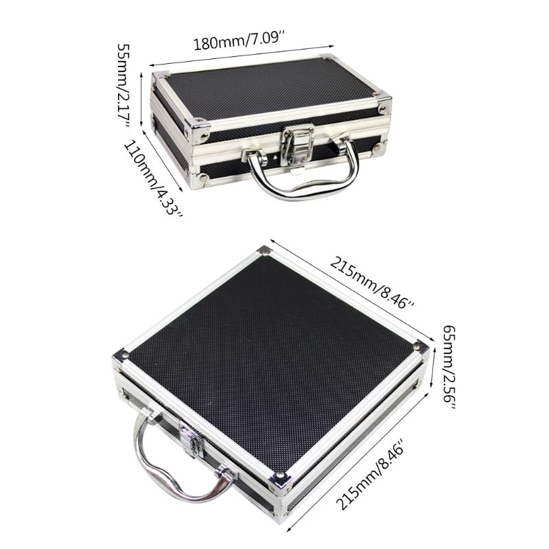 Portable Aluminum Alloy Tool Box Practical Storage Travel Carry Case with Sponge