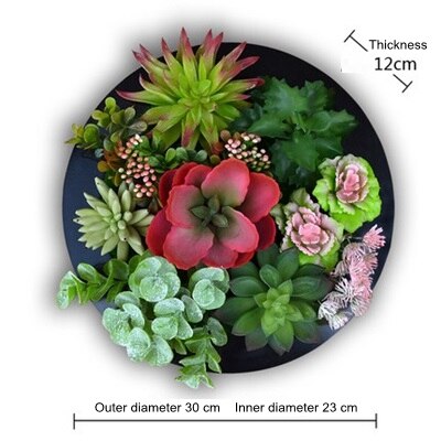 Nordisk simulation sukkulent grøn plante blomster dekoration vægophæng ramme butik ornamenter væg hjem dekorationer kunstige planter