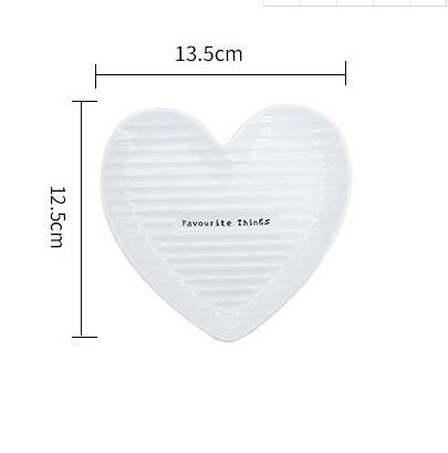 Heart-shaped Ceramic Salad Plate 6/8 Inch Dinner Plate for Meat, Appetizers, Dessert, Food, Party, Red, White,Pink,Blue assiette: 6 inch -White