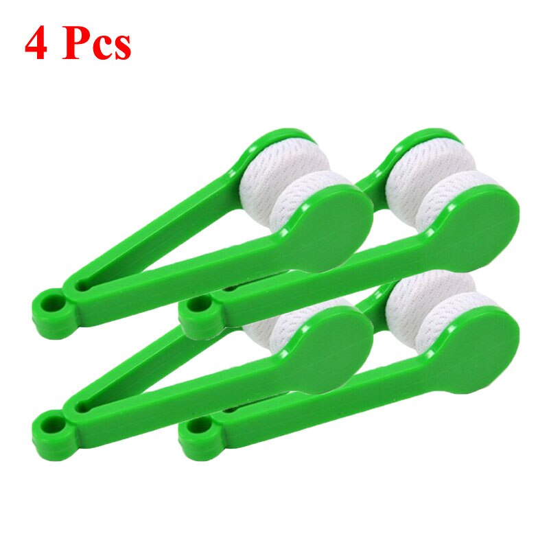 1-4Pcs/Set Portable Multifunctional Glasses Cleaning Rub Eyeglass Sunglasses Spectacles Microfiber Cleaner Clean Brushes: 4 Pcs Green