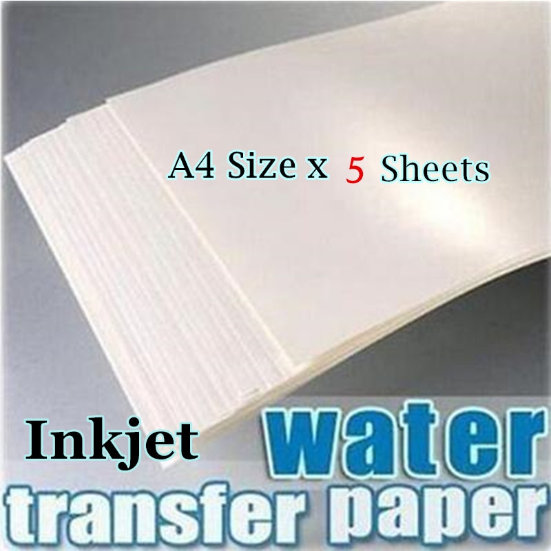 (5 Stks/partij) a4 Formaat Inkjet Water Slide Decal Papier Transparant/Clear Kleur Waterglijbaan Decalpapier Nodig Spray Voor Nail Keramische