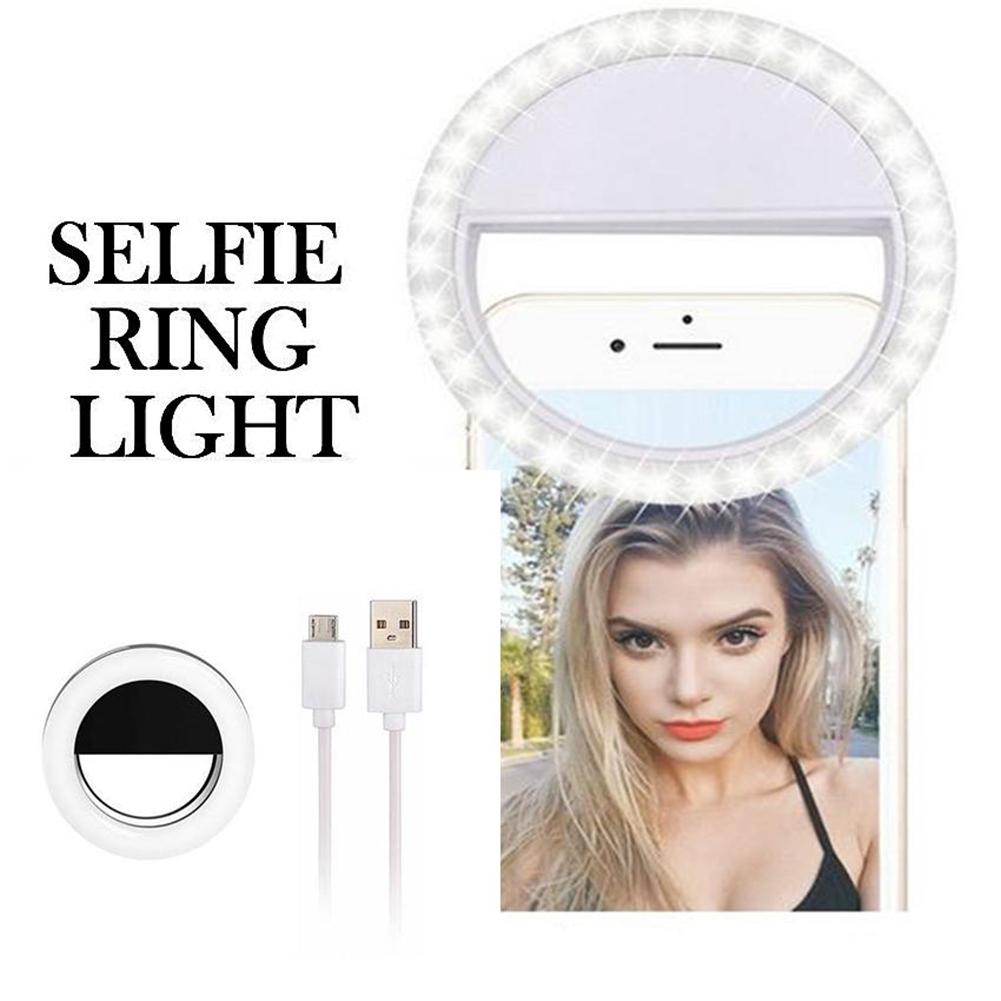 Led Selfie Ring Light Portable Rechargeable Fill-in Flash Led Light 3 Light Settings 36 Led Beads For Video Makeup Photography: black 
