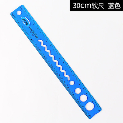 Règle de mesure à bande en plastique souple, règle à courbe Flexible de 30CM 1 pièce: blue