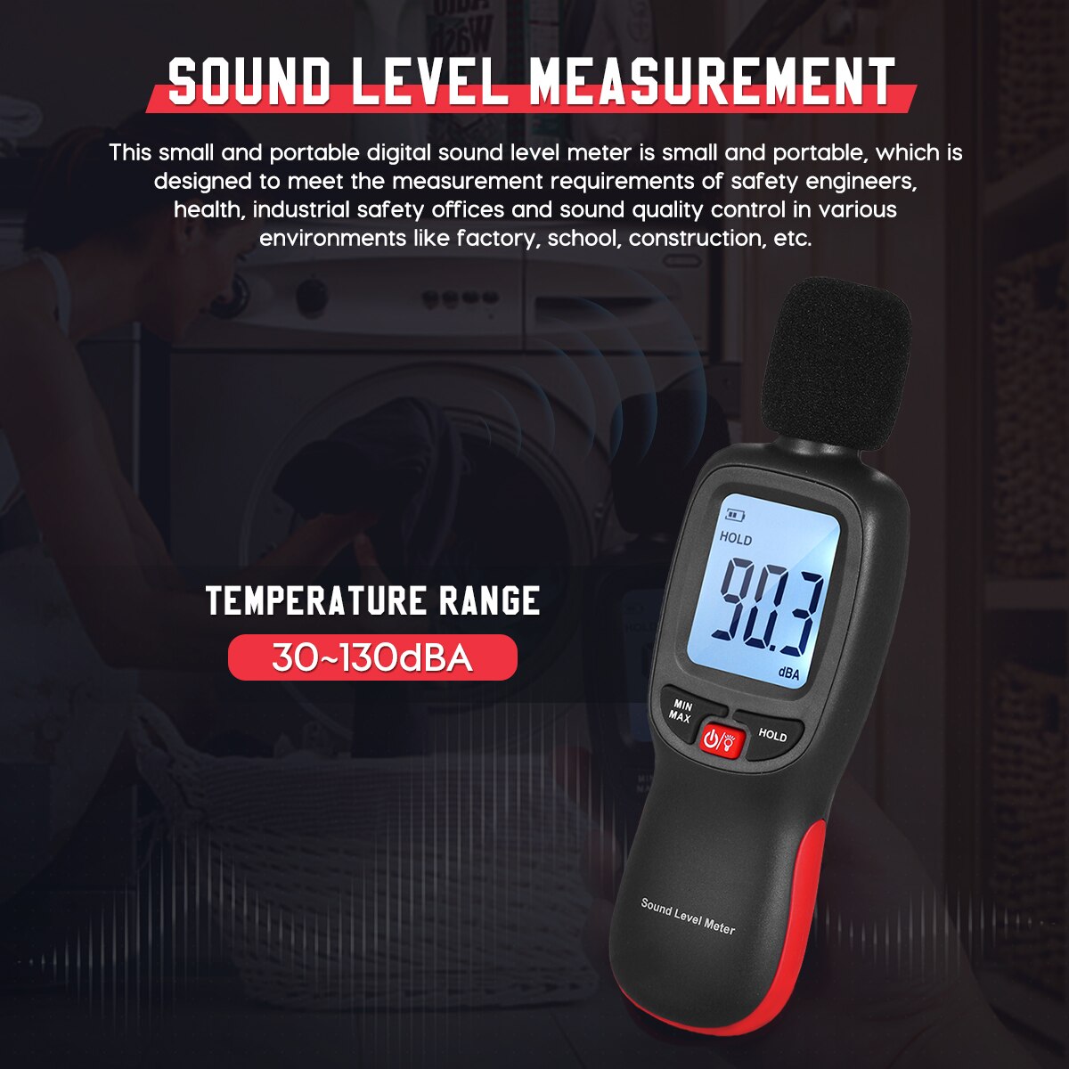 LUTIFIX WT85 Mini Digital Sound Level Meters 30~130db Digital Noise Tester Decibel Volume Meter Digital Measuring Instruments