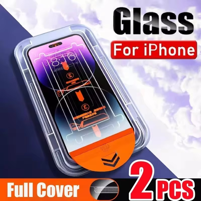 2 stuks stofvrije installatie privacy screenprotector voor iPhone 14 11 12 13 15 16 17 18 Pro Max Air 7 8 Plus Mini gehard glas