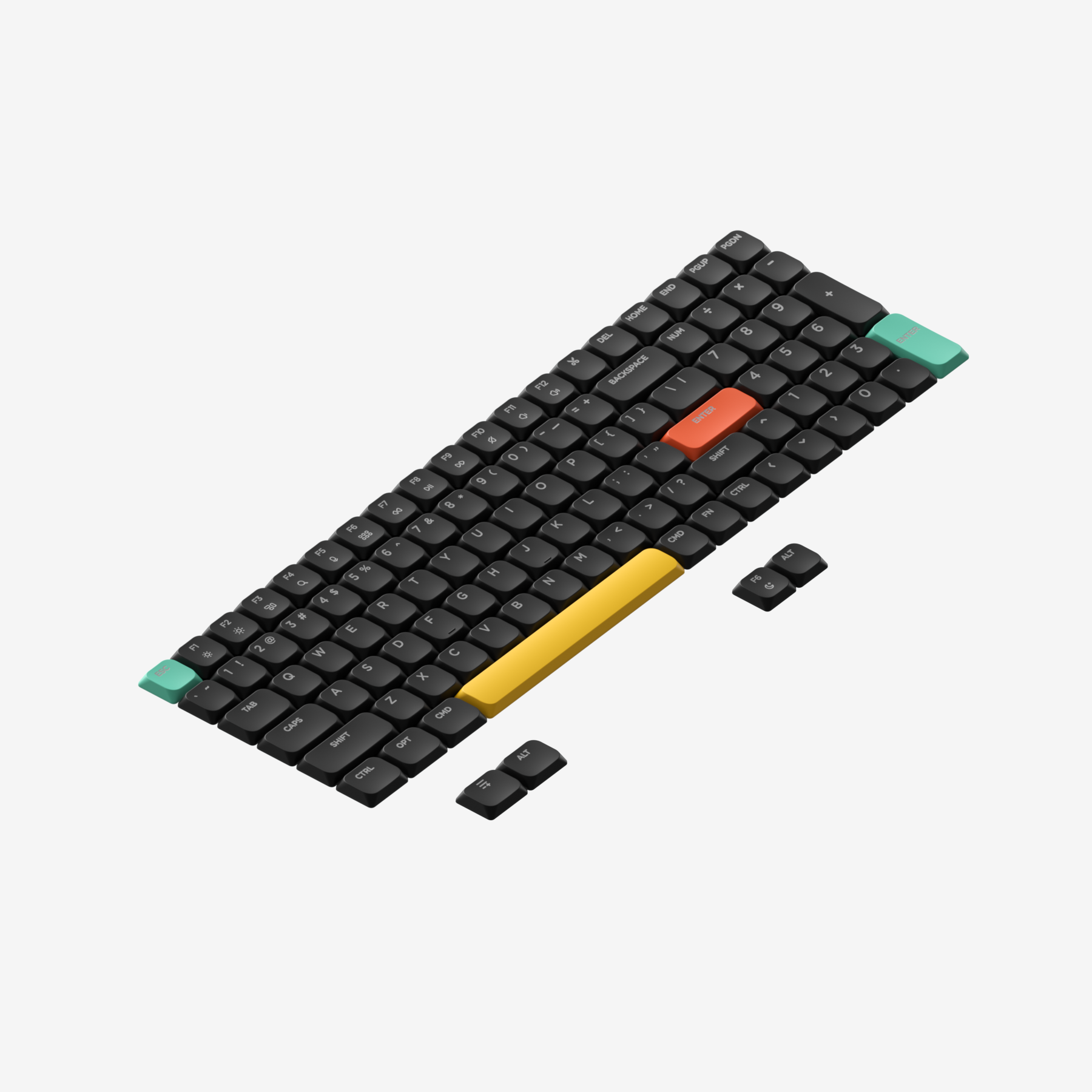 NuPhy nSA Profile Black Transparent Keycap Low Profile Suitable for Air Series: green